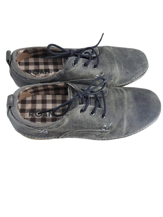 Roan by Bed Stu Arlo Gray Lace Up Leather Oxfords Shoes Size 10.5 Distressed main image 4